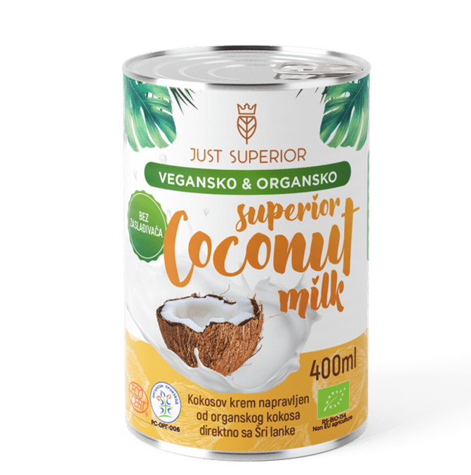 coconut superior Just superior organsko kokosovo mleko 400ml - Slika 1